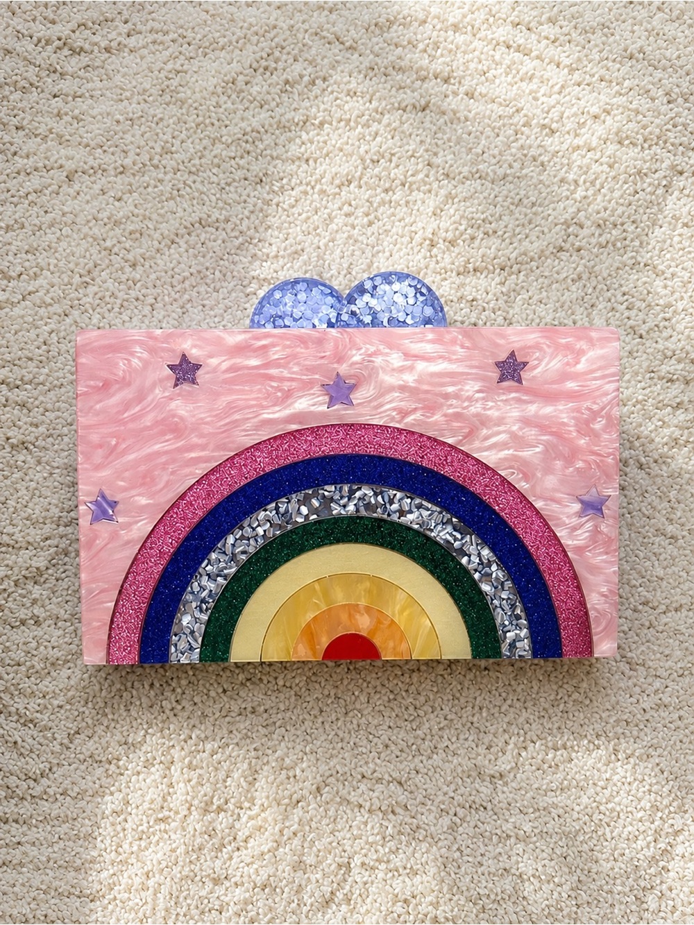 ACRYLIC Elizabeth Sutton Collection Bari Lynn Iridescent Clutch - rainbow PRIDE